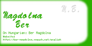 magdolna ber business card